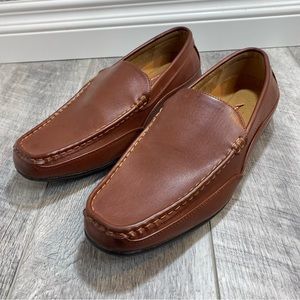 Deer Stags mens memory foam brown simulated leather loafers size 10 m